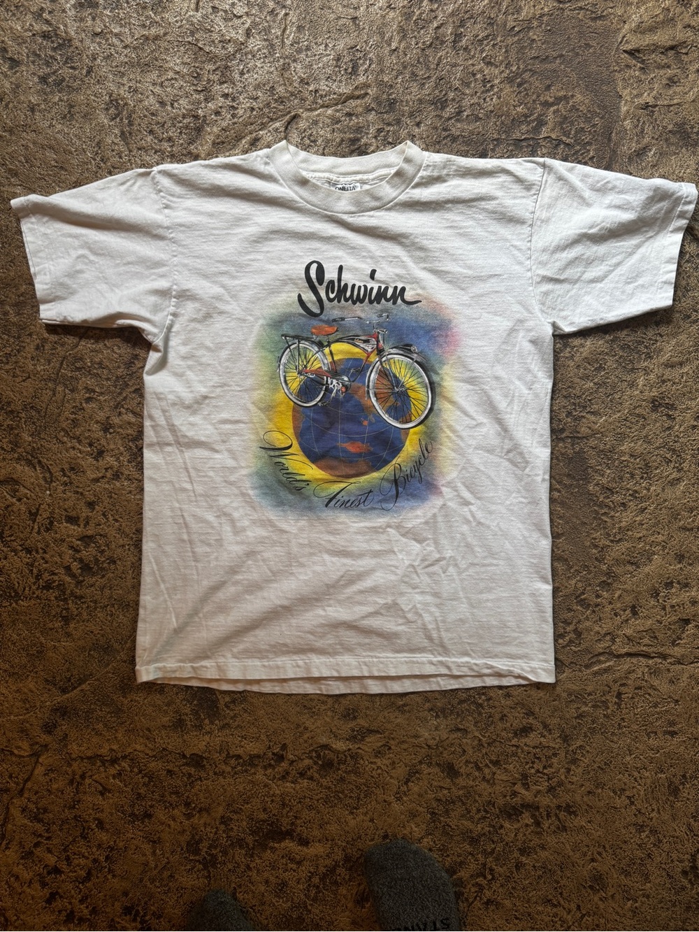 Schwinn White Tee with Multicolor Bicycle Graphic